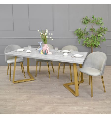 Masă FRIDA Beton+Golden Legs 180×90