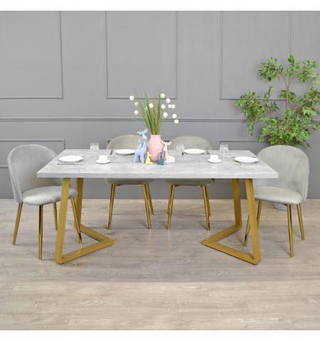 Masă FRIDA Beton+Golden Legs 180×90