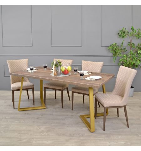 Masă FRIDA Colonial+Golden Legs 180×90