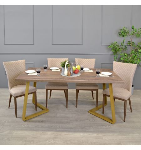 Masă FRIDA Colonial+Golden Legs 180×90