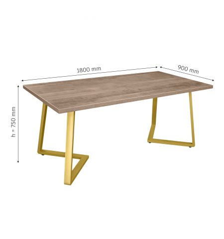Masă FRIDA Colonial+Golden Legs 180×90