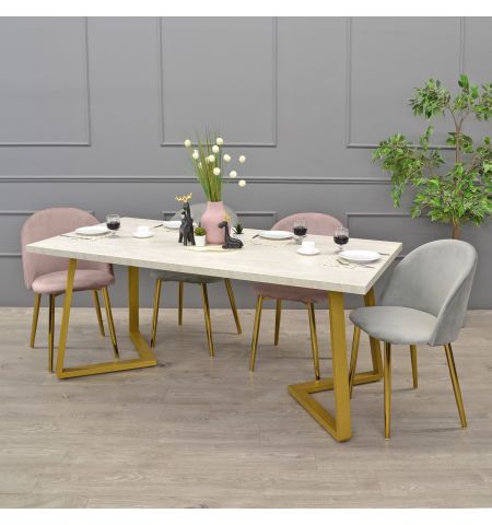 Masă FRIDA Mătase+Golden Legs 180×90