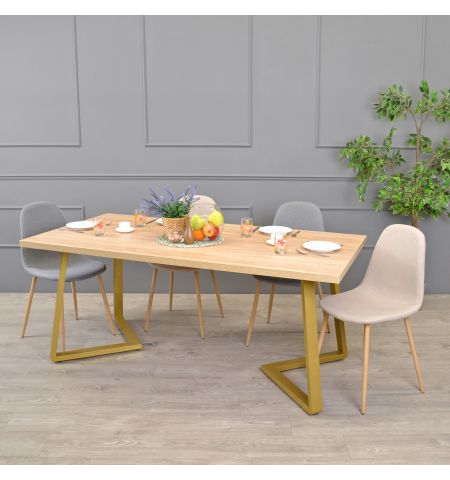 Masă FRIDA Sonoma+Golden Legs 180×90