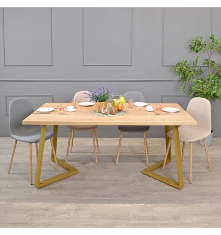 Masă FRIDA Sonoma+Golden Legs 180×90