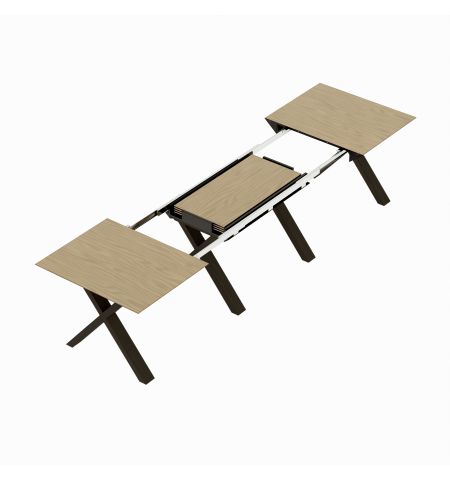 Masă Extensibilă Madrid Natural Wood+Black Legs