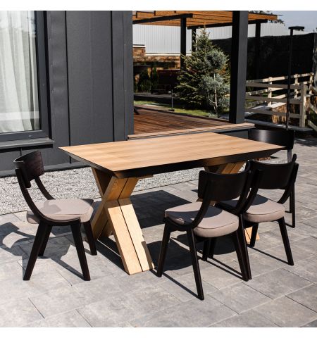 Masă Extensibilă Madrid Natural Wood+Wood Legs