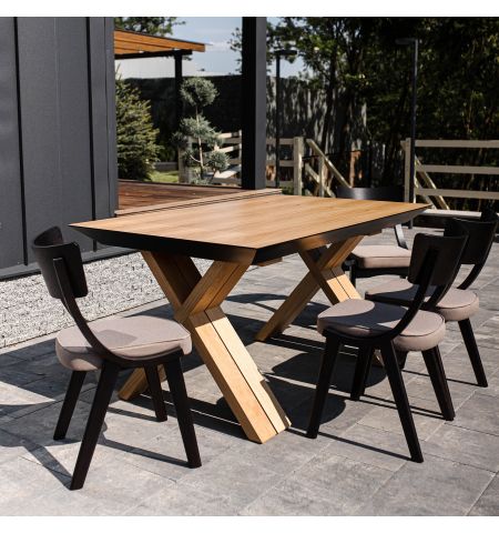 Masă Extensibilă Madrid Natural Wood+Wood Legs