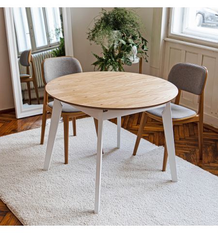 Masa Extensibila MARS Natural Top+White Leg 1000(+400)*H750