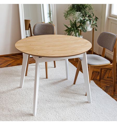 Masa Extensibila MARS Natural Top+White Leg 1000(+400)*H750