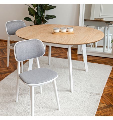 Masa Extensibila MARS Natural Top+White Leg 1000(+400)*H750