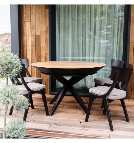 Masa NOVA Furnir Natural Wood+Black Legs 1270+500+500*H750