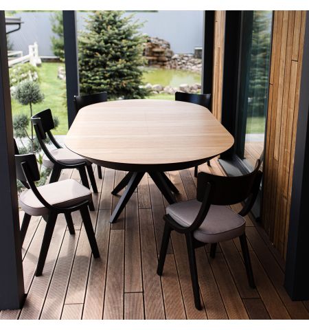 Masa NOVA Furnir Natural Wood+Black Legs 1270+500+500*H750