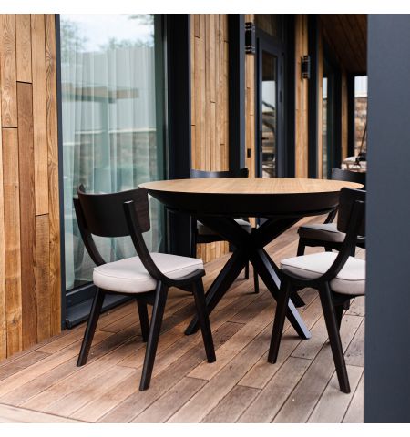 Masa NOVA Furnir Natural Wood+Black Legs 1270+500+500*H750