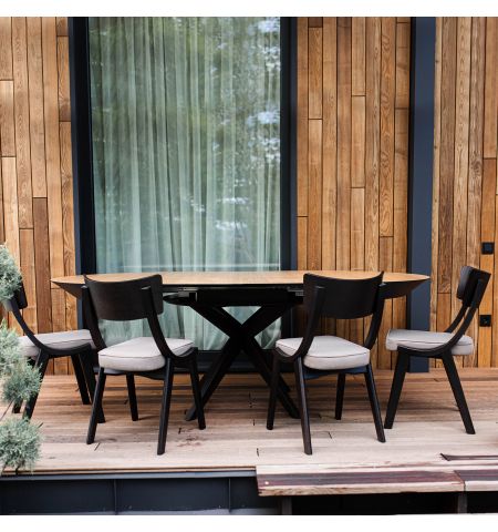 Masa NOVA Furnir Natural Wood+Black Legs 1270+500+500*H750