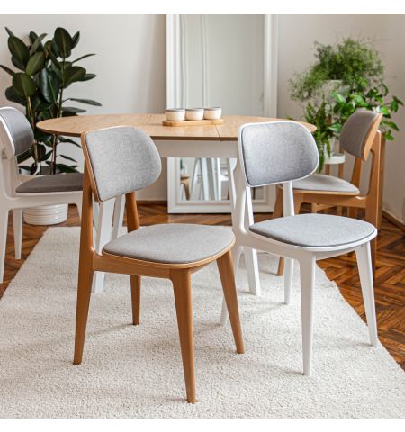 Masa Extensibila MARS Natural Top+White Leg 1000(+400)*H750