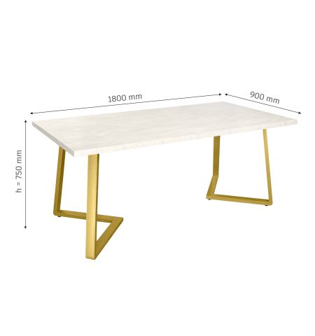 Masă FRIDA Mătase+Golden Legs 180×90