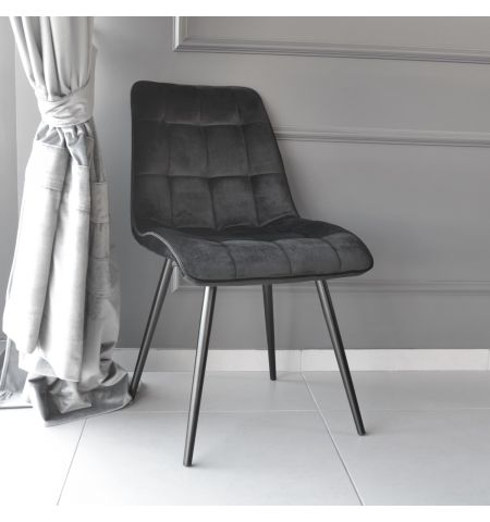 Scaun Capella Catifea Black HLR66+Black Legs