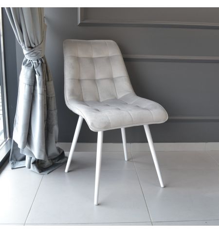 Scaun Capella (Hlr14) Catifea Grey+White Legs