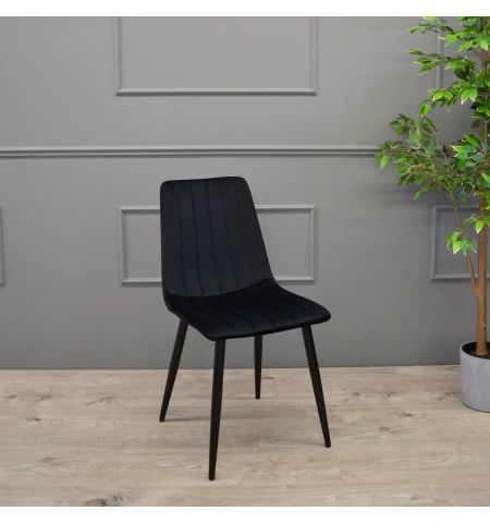 Scaun DC-90P N66 Catifea Black+Black Legs