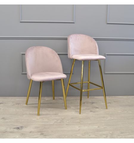 Scaun Bar Maya Pink Catifea