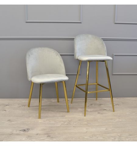 Scaun Bar Maya Grey Catifea
