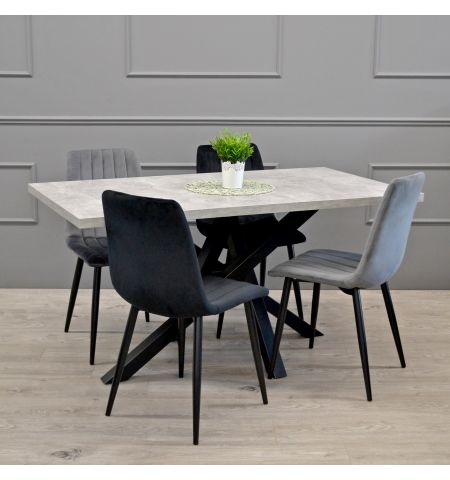 Scaun DC-90P N66 Catifea Black+Black Legs