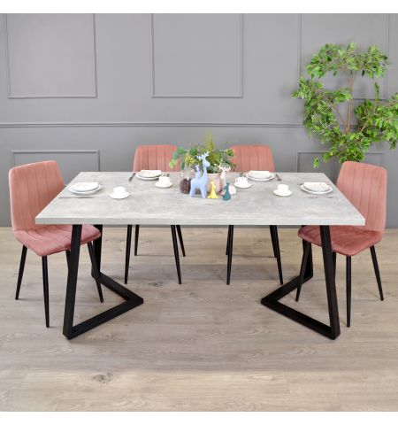 Masă FRIDA Beton+Black Legs 180×90