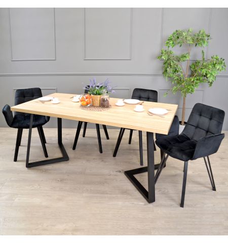 Masă FRIDA Sonoma+Black Legs 180×90