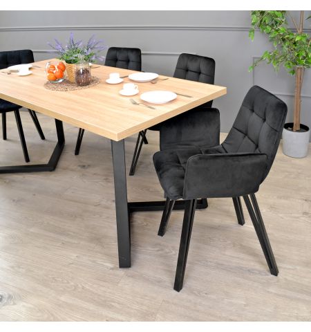 Masă FRIDA Sonoma+Black Legs 180×90