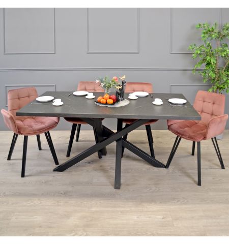 Masă Dakota Marmură Neagră 180×90