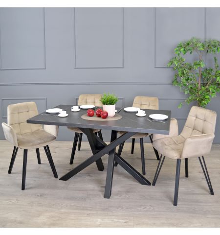 Masă Dakota Marmură Neagră 150×80