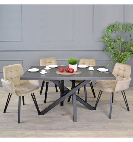 Masă Dakota Marmură Neagră 150×80