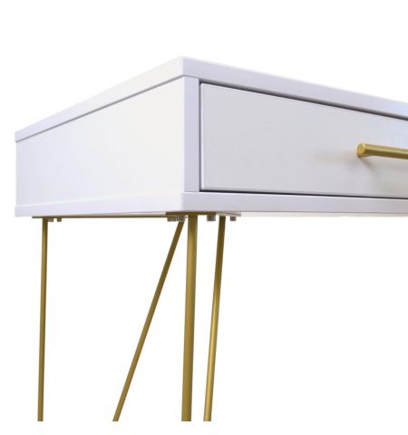 Consolă Mia cu sertar White/Gold
