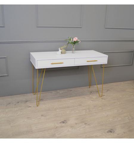 Consolă Mia cu sertar White/Gold