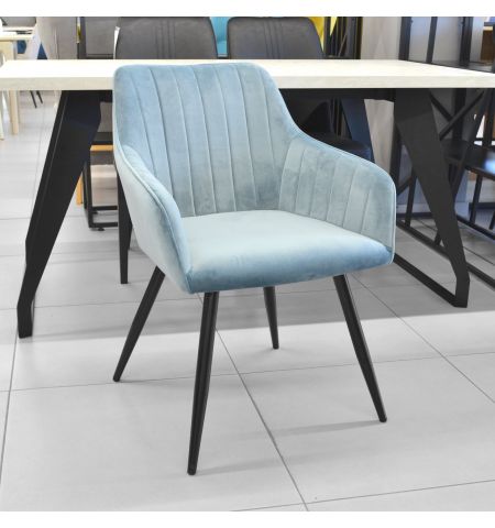 Scaun Iris Light Blue HLR61+Black Legs