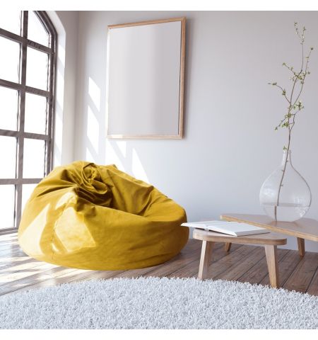 Fotoliu puf Bean Bag Color/Stofă Ø 95 Yellow