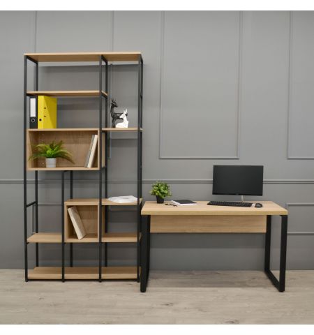 Masa Birou B-130 (130x68) Sonoma/Black