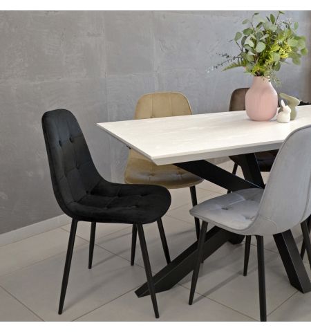 Scaun M-01-3 (Hlr-21) Catifea Dark Grey+Black Legs