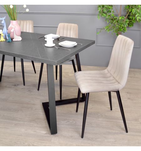 Masă FRIDA Marmură Neagră+Black Legs 180×90