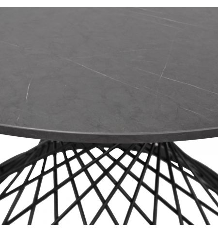 Masă SAFIRA Marmură Neagră+Black Leg Ø130