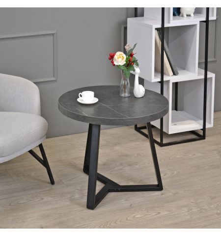 Măsuță Cafea CALIPSO Marmură Neagră Ø60