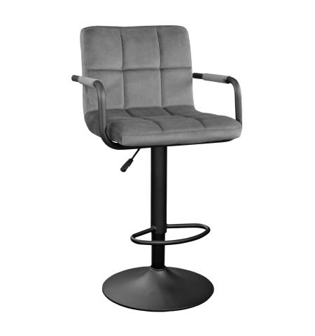 Scaun de Bar SB-042~Catifea Grey Nr.40+Black Leg
