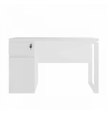 Masa Birou+BOX încorporat Stânga1200×600 White/White