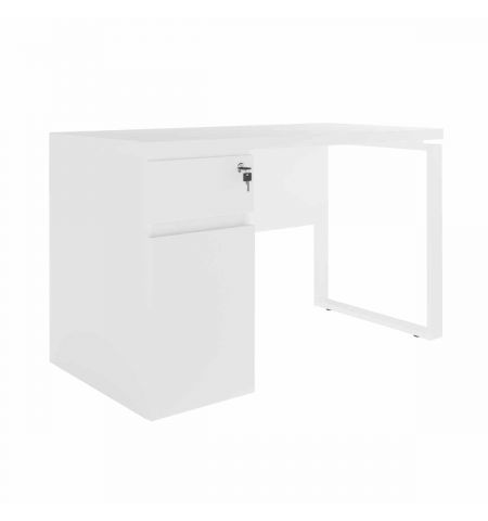 Masa Birou+BOX încorporat Stânga1200×600 White/White