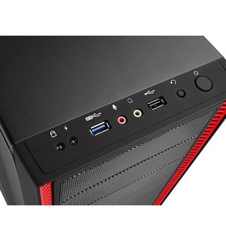 Carcasa DEEPCOOL TESSERACT SW-RD / w/oPSU / side panel / 2x 120mm Red LED fan / ATX / Black/Red Carcasa DEEPCOOL TESSERACT SW-RD / w/oPSU / side panel / 2x 120mm Red LED fan / ATX / Black/Red