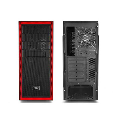 Carcasa DEEPCOOL TESSERACT SW-RD / w/oPSU / side panel / 2x 120mm Red LED fan / ATX / Black/Red Carcasa DEEPCOOL TESSERACT SW-RD / w/oPSU / side panel / 2x 120mm Red LED fan / ATX / Black/Red