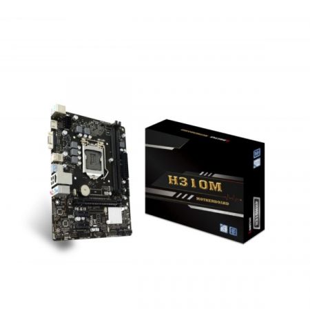 BIOSTAR H310MHP, Socket 1151, Intel® H310 (9th/8th Gen CPU), Dual 2xDDR4-2666, CPU Intel graphics, VGA, HDMI, 1xPCIe X16, 4xSATA3, 2xPCIe X1, ALC887 HDA, RTL8111H GbE LAN, 4xUSB3.1, 95W, mATX BIOSTAR H310MHP, Socket 1151, Intel® H310 (9th/8th Gen CPU), Dual 2xDDR4-2666, CPU Intel graphics, VGA, HDMI, 1xPCIe X16, 4xSATA3, 2xPCIe X1, ALC887 HDA, RTL8111H GbE LAN, 4xUSB3.1, 95W, mATX