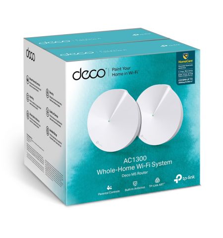Mesh Wi-Fi System TP-LINK Deco M5 (2-pack) / AC1300 Dual Band /  2 LAN/WAN Gigabit Port Mesh Wi-Fi System TP-LINK Deco M5 (2-pack) / AC1300 Dual Band /  2 LAN/WAN Gigabit Port