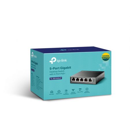 PoE Switch TP-LINK TL-SG105LP / 5 port / Gigabit / RJ45 / steel case