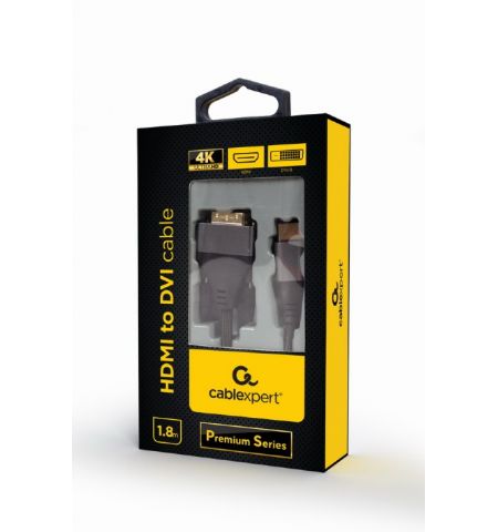 Cablu Video Cablexpert CC-HDMI-DVI-4K-6 / HDMI to DVI 18+1pin / 1.8m / Black Cablu Video Cablexpert CC-HDMI-DVI-4K-6 / HDMI to DVI 18+1pin / 1.8m / Black